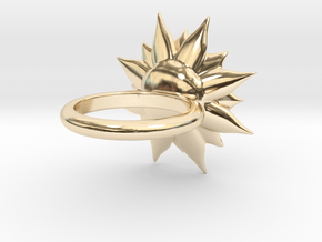 Pointed Succulent  in 14K Yellow Gold