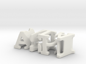 3dWordFlip: ashi/dada in White Natural Versatile Plastic