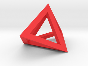 Double Tetrahedron pendant in Red Processed Versatile Plastic