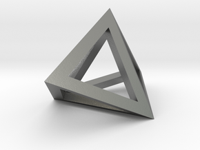 Double Tetrahedron pendant in Natural Silver