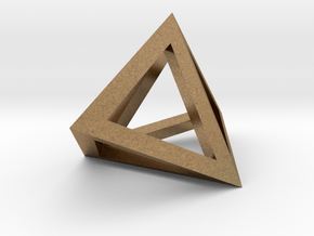 Double Tetrahedron pendant in Natural Brass