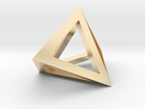 Double Tetrahedron pendant in 14k Gold Plated Brass