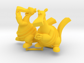 Bic and Bac Figurines in Yellow Processed Versatile Plastic: Large
