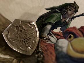 Link's Shield Pendant in Polished Bronzed Silver Steel