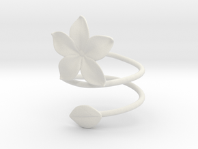 Bracelet Flower in White Natural Versatile Plastic