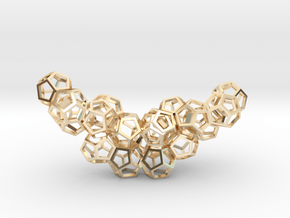 Dodecahedrons pendant in 14k Gold Plated Brass