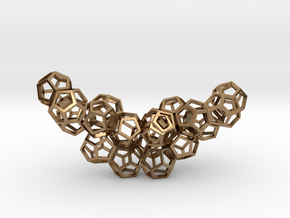 Dodecahedrons pendant in Natural Brass