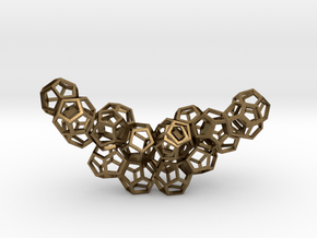 Dodecahedrons pendant in Natural Bronze