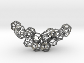 Dodecahedrons pendant in Natural Silver