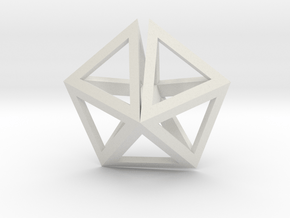 UFO Tetrahedrons pendant in White Natural Versatile Plastic