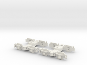 Oe Decauville 60 cm coach bogies in White Natural Versatile Plastic