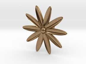 Hole Plug 0003 - flower in Natural Brass