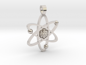 Atom [pendant] in Rhodium Plated Brass