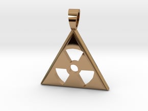 Nuclear danger [pendant] in Polished Brass