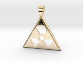 Nuclear danger [pendant] in 14k Gold Plated Brass