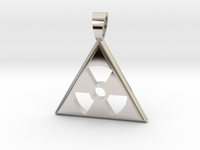 Nuclear danger [pendant] in Rhodium Plated Brass