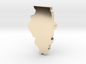 Hole Plug 0006 - Illinois in 14k Gold Plated Brass