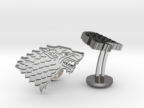 Game of Thrones House of Stark Cufflinks in Polished Silver