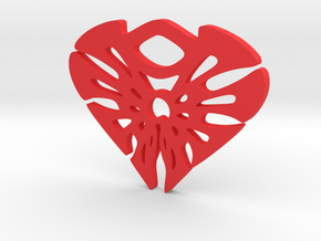 "Splatter heart" Pendant in Red Processed Versatile Plastic