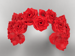 Rose Bracelet 01 in Red Processed Versatile Plastic