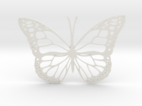 Monarch Butterfly Amulet in White Natural Versatile Plastic: Small
