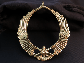 Falling Angel Pendant in Polished Brass