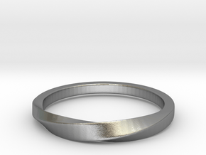 FlatMobius042 Ring in Natural Silver