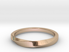 FlatMobius042 Ring in 14k Rose Gold Plated Brass