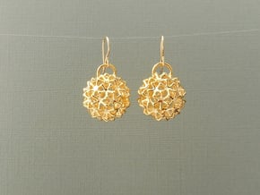 Snowballs - Earrings in Cast Metals in 18k Gold Plated Brass