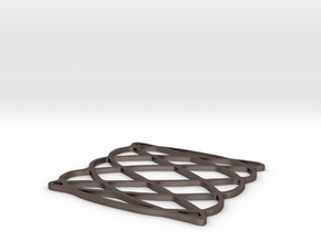 Lissajous coaster 3:5 pi/2 in Polished Bronzed Silver Steel