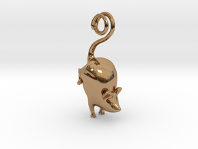 Mouse Pendant in Polished Brass