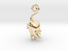 Mouse Pendant in 14K Yellow Gold