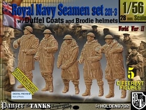1/56 Royal Navy Duffel Coat Set201-3 in Smooth Fine Detail Plastic