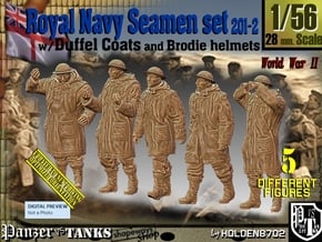 1/56 Royal Navy Duffel Coat Set201-2 in Tan Fine Detail Plastic