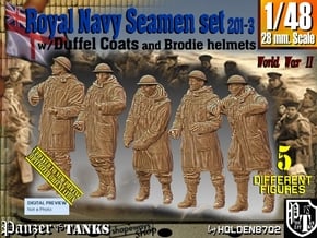 1/48 Royal Navy Duffel Coat Set201-3 in Tan Fine Detail Plastic