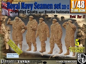 1/48 Royal Navy Duffel Coat Set201-2 in Smooth Fine Detail Plastic