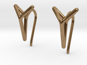 YOUNIVERSAL One Earrings in Natural Brass: Extra Small
