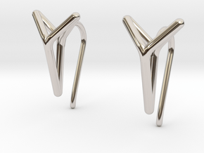 YOUNIVERSAL One Earrings in Rhodium Plated Brass: Extra Small