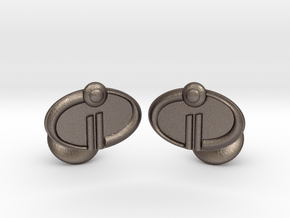 The Incredibles 2 Cufflinks in Polished Bronzed Silver Steel