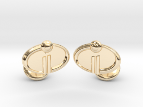 The Incredibles 2 Cufflinks in 14k Gold Plated Brass