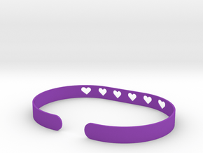 Heart Bracelet in Purple Processed Versatile Plastic
