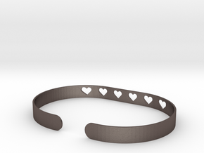 Heart Bracelet in Polished Bronzed Silver Steel