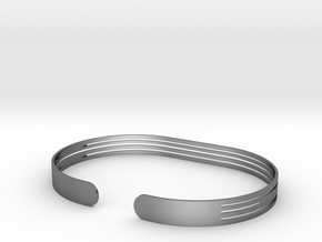 Extended Stripe Bracelet in Polished Silver
