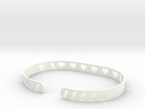 Sleek Heart Bracelet in White Processed Versatile Plastic