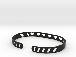 Sleek Heart Bracelet in Black Premium Versatile Plastic