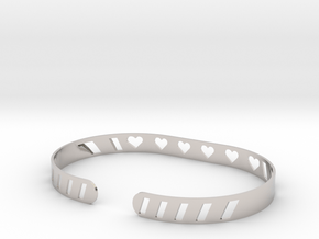 Sleek Heart Bracelet in Platinum