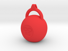 Kettleble pendant in Red Processed Versatile Plastic