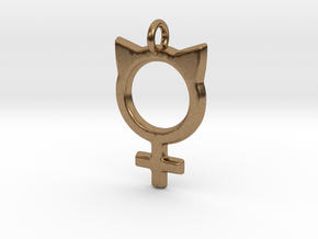Female Symbol with Cat Ears in Natural Brass