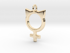 Female Symbol with Cat Ears in 14K Yellow Gold