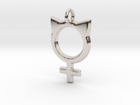 Female Symbol with Cat Ears in Platinum